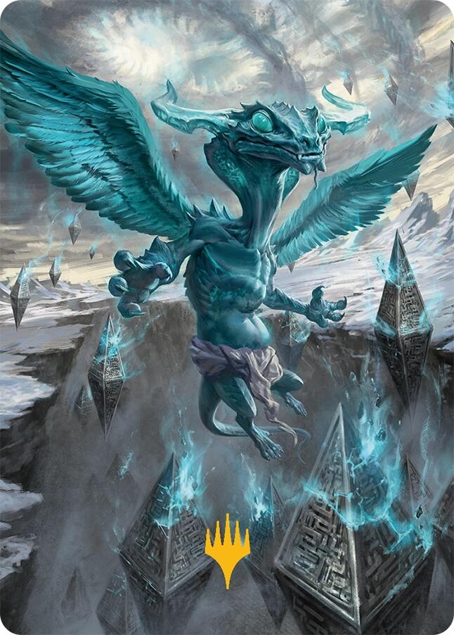 Ugin, Eye of the Storms Art Card (47/54) (Gold-Stamped Signature) [Tarkir: Dragonstorm Art Series] Magic: The Gathering