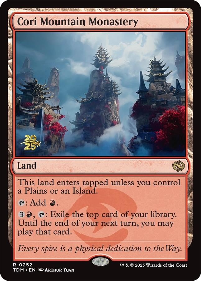 Cori Mountain Monastery [Tarkir: Dragonstorm Prerelease Promos] Magic: The Gathering