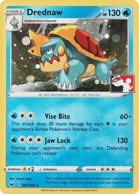 Drednaw (061/202) (Play Pokemon Promo) [League & Championship Cards] Pokémon