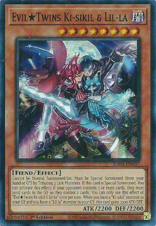 EvilTwins Ki-sikil & Lil-la [RA04-EN037] Super Rare Yu-Gi-Oh!