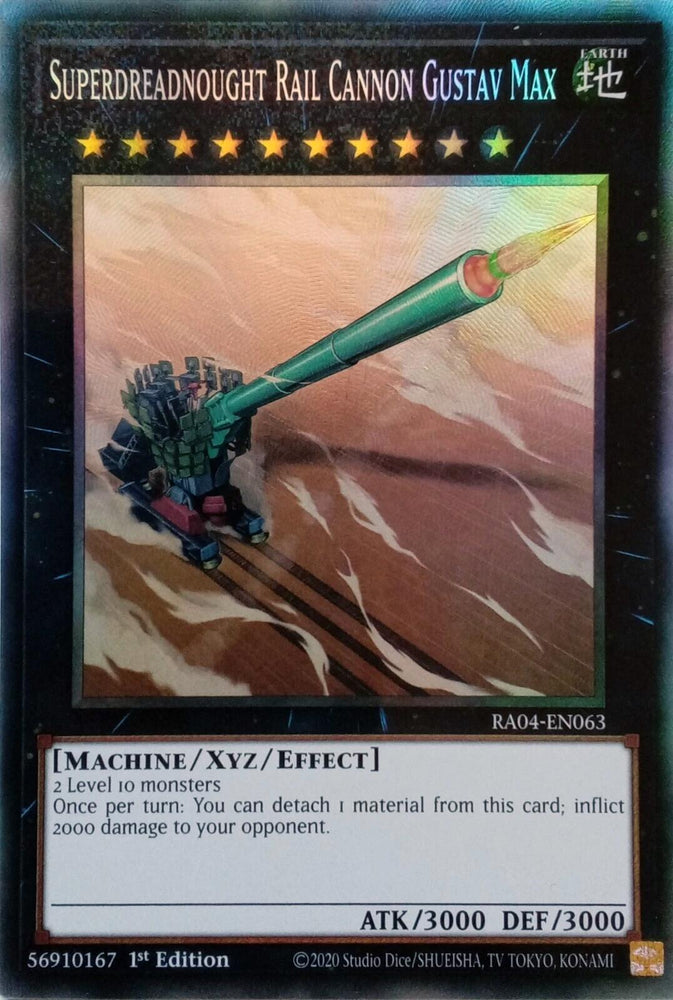 Superdreadnought Rail Cannon Gustav Max [RA04-EN063] Prismatic Collector's Rare Yu-Gi-Oh!