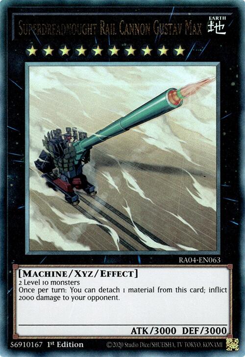 Superdreadnought Rail Cannon Gustav Max [RA04-EN063] Prismatic Ultimate Rare Yu-Gi-Oh!
