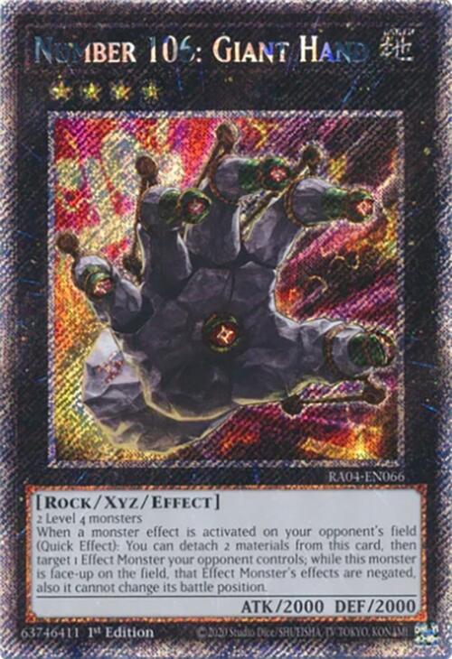 Number 106: Giant Hand [RA04-EN066] Platinum Secret Rare Yu-Gi-Oh!