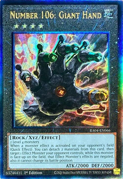 Number 106: Giant Hand [RA04-EN066] Prismatic Ultimate Rare Yu-Gi-Oh!