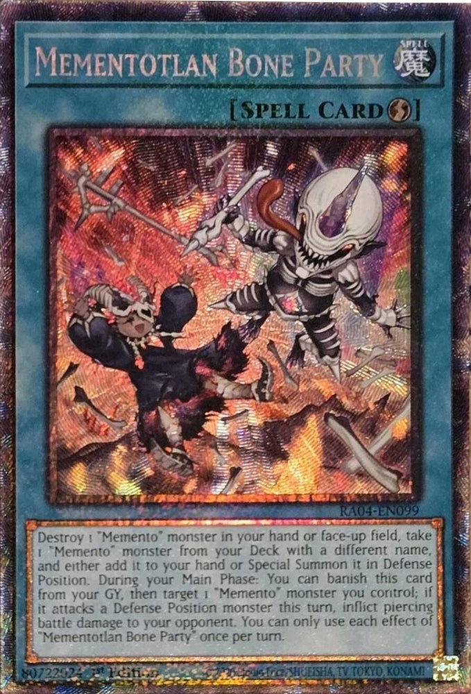 Mementotlan Bone Party [RA04-EN099] Prismatic Collector's Rare Yu-Gi-Oh!