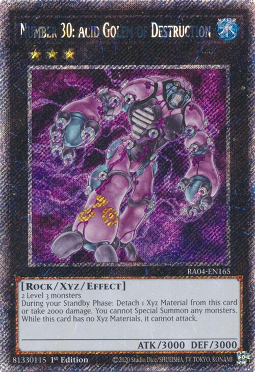 Number 30: Acid Golem of Destruction [RA04-EN165] Platinum Secret Rare Yu-Gi-Oh!