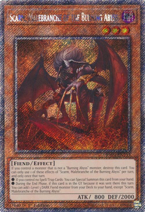 Scarm, Malebranche of the Burning Abyss [RA04-EN233] Platinum Secret Rare Yu-Gi-Oh!