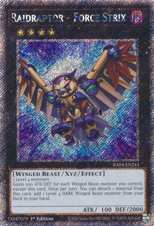Raidraptor - Force Strix [RA04-EN243] Platinum Secret Rare Yu-Gi-Oh!
