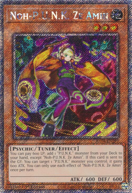 Noh-P.U.N.K. Ze Amin [RA04-EN293] Platinum Secret Rare Yu-Gi-Oh!