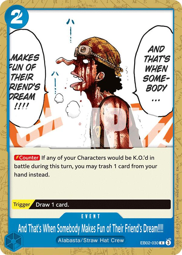And That's When Somebody Makes Fun of Their Friend's Dream!!!! [Extra Booster: Anime 25th Collection] Bandai