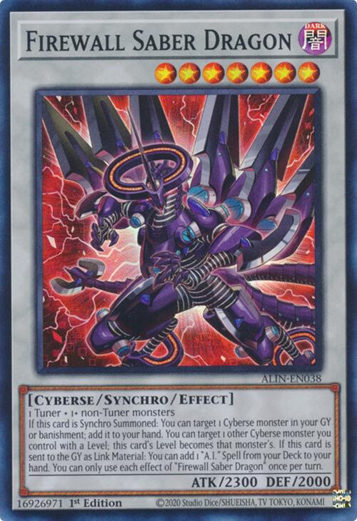 Firewall Saber Dragon [ALIN-EN038] Super Rare Yu-Gi-Oh!