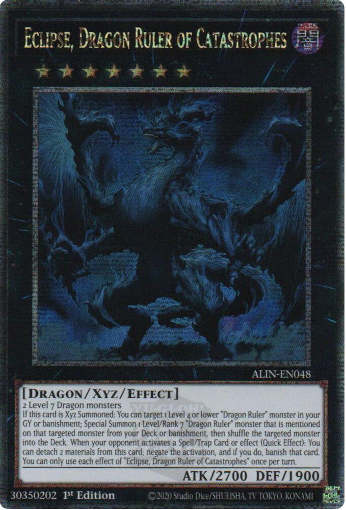 Eclipse, Dragon Ruler of Catastrophes [ALIN-EN048] Quarter Century Secret Rare Yu-Gi-Oh!