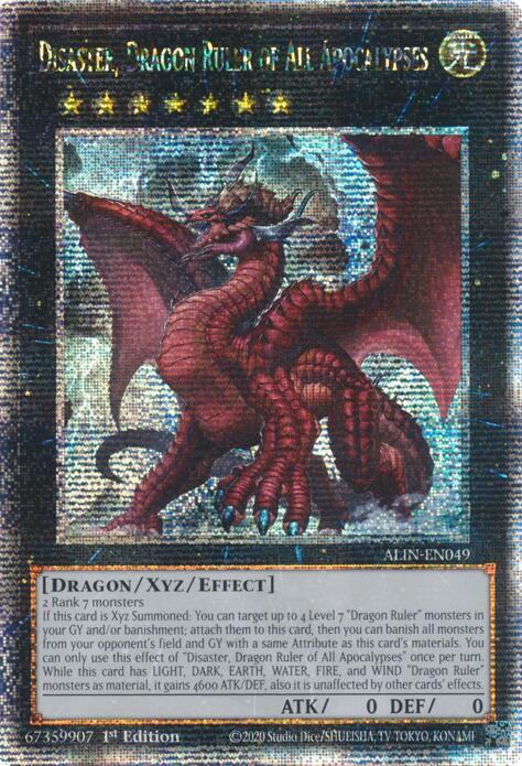 Disaster, Dragon Ruler of All Apocalypses [ALIN-EN049] Quarter Century Secret Rare Yu-Gi-Oh!