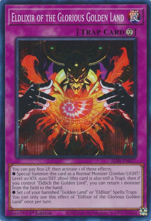 Eldlixir of the Glorious Golden Land [ALIN-EN077] Super Rare Yu-Gi-Oh!