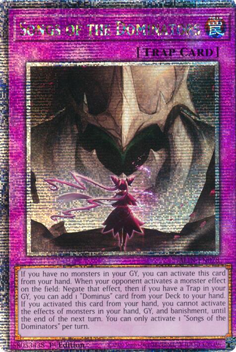 Songs of the Dominators [ALIN-EN078] Quarter Century Secret Rare Yu-Gi-Oh!
