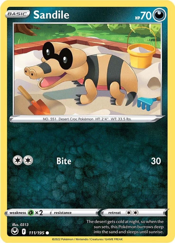 Sandile (111/195) [Sword & Shield: Silver Tempest] Pokémon