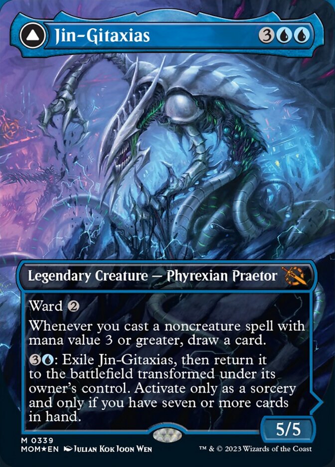 Jin-Gitaxias // The Great Synthesis (Borderless Alternate Art) [March of the Machine] Magic: The Gathering