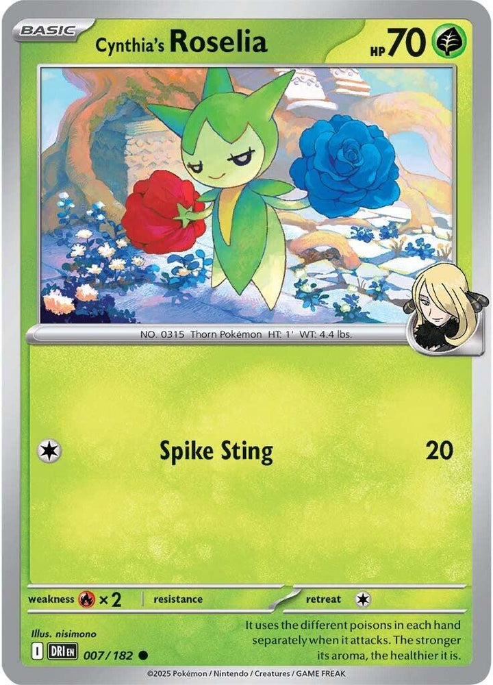 Cynthia's Roselia (007/182) [Scarlet & Violet: Destined Rivals] Pokémon