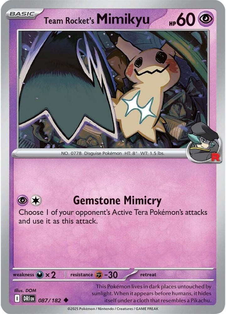 Team Rocket's Mimikyu (087/182) [Scarlet & Violet: Destined Rivals] Pokémon