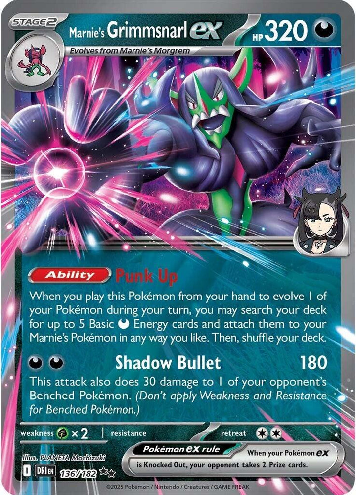 Marnie's Grimmsnarl ex (136/182) [Scarlet & Violet: Destined Rivals] Pokémon