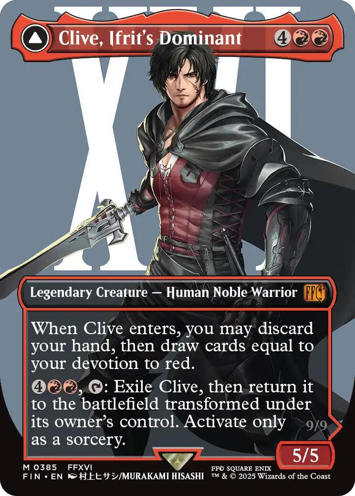 Clive, Ifrit's Dominant // Ifrit, Warden of Inferno (Borderless) (0385) [FINAL FANTASY] Magic: The Gathering