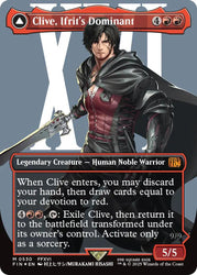 Clive, Ifrit's Dominant // Ifrit, Warden of Inferno (Borderless) (Surge Foil) [FINAL FANTASY] Magic: The Gathering