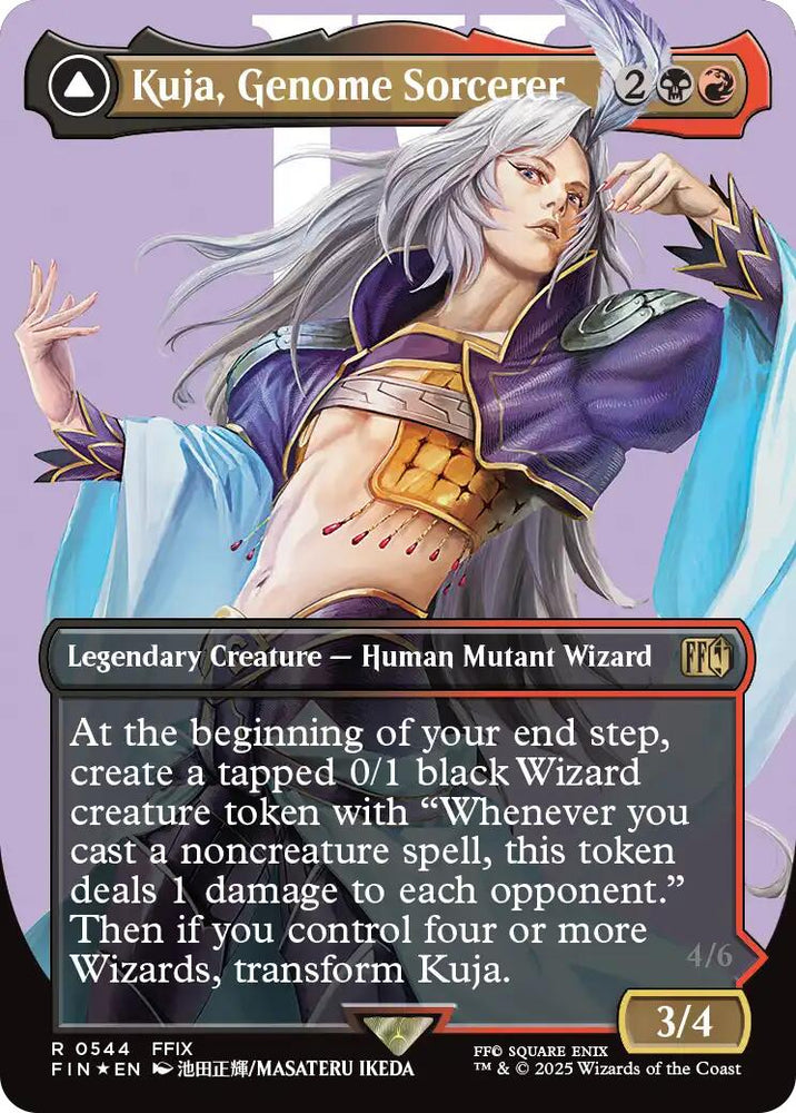 Kuja, Genome Sorcerer // Trance Kuja, Fate Defied (Borderless) (Surge Foil) [FINAL FANTASY] Magic: The Gathering