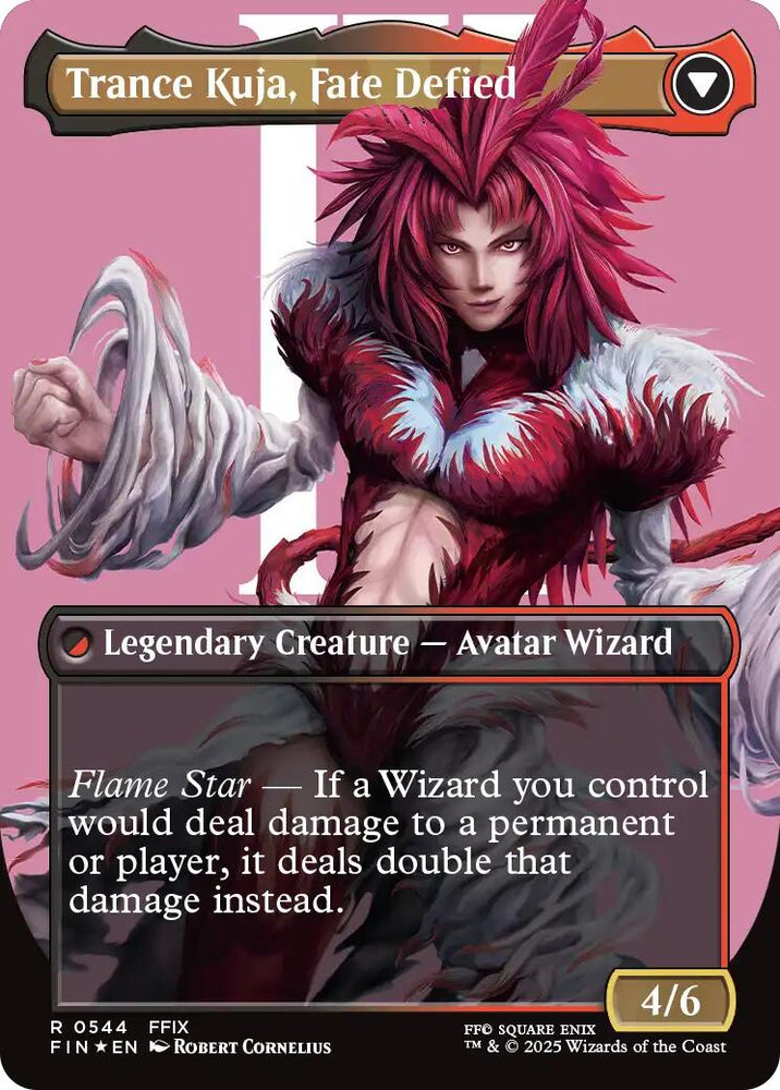 Kuja, Genome Sorcerer // Trance Kuja, Fate Defied (Borderless) (Surge Foil) [FINAL FANTASY] Magic: The Gathering