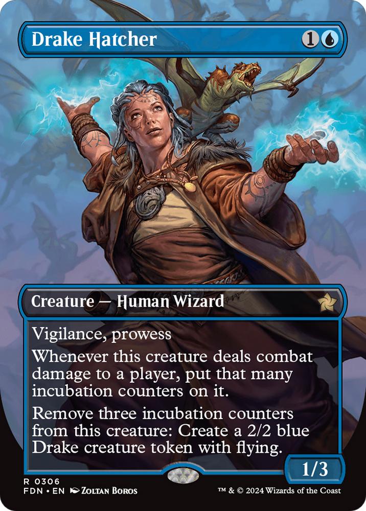 Drake Hatcher (Borderless) [Foundations] Magic: The Gathering