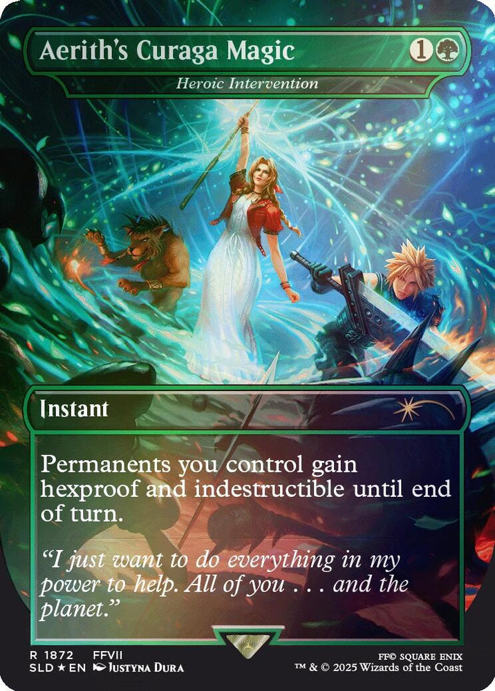 Aerith's Curaga Magic - Heroic Intervention (Rainbow Foil) [Secret Lair Drop Series] Magic: The Gathering