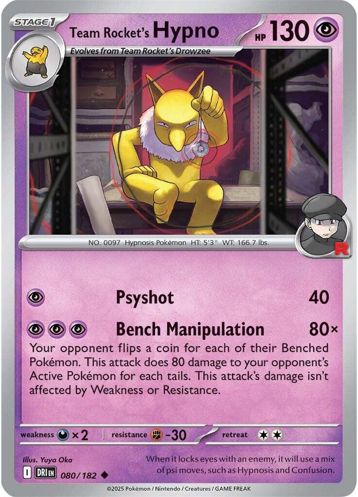 Team Rocket's Hypno (080/182) [Scarlet & Violet: Destined Rivals] Pokémon