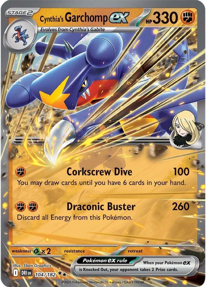 Cynthia's Garchomp ex (104/182) [Scarlet & Violet: Destined Rivals] Pokémon