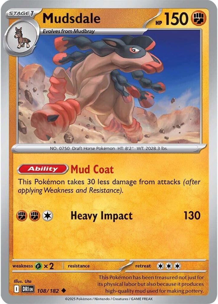 Mudsdale (108/182) [Scarlet & Violet: Destined Rivals] Pokémon