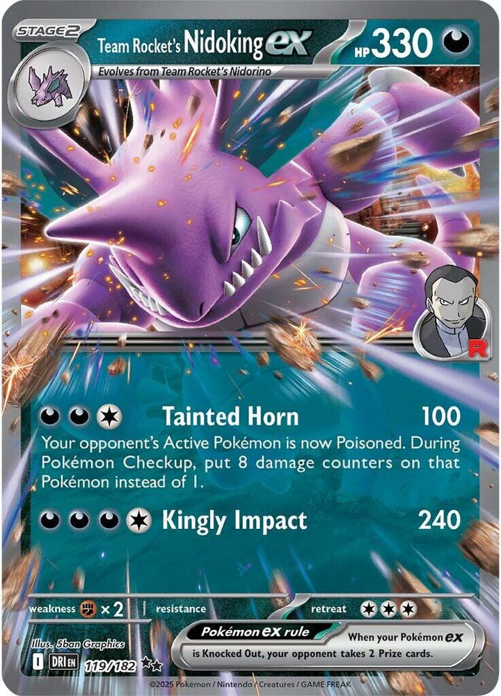 Team Rocket's Nidoking ex (119/182) [Scarlet & Violet: Destined Rivals] Pokémon