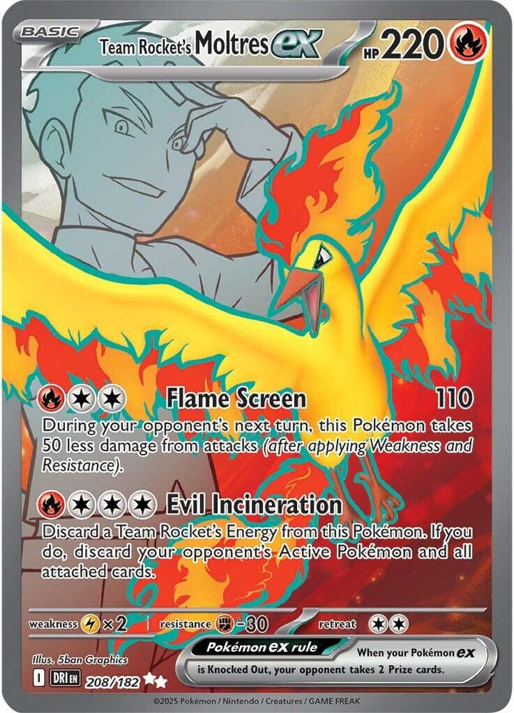 Team Rocket's Moltres ex (208/182) [Scarlet & Violet: Destined Rivals] Pokémon