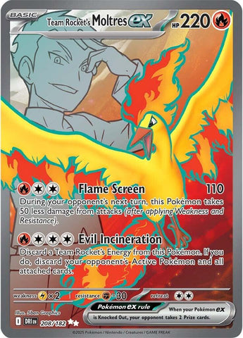 Team Rocket's Moltres ex (208/182) [Scarlet & Violet: Destined Rivals] Pokémon