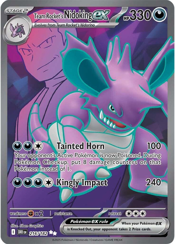 Team Rocket's Nidoking ex (216/182) [Scarlet & Violet: Destined Rivals] Pokémon