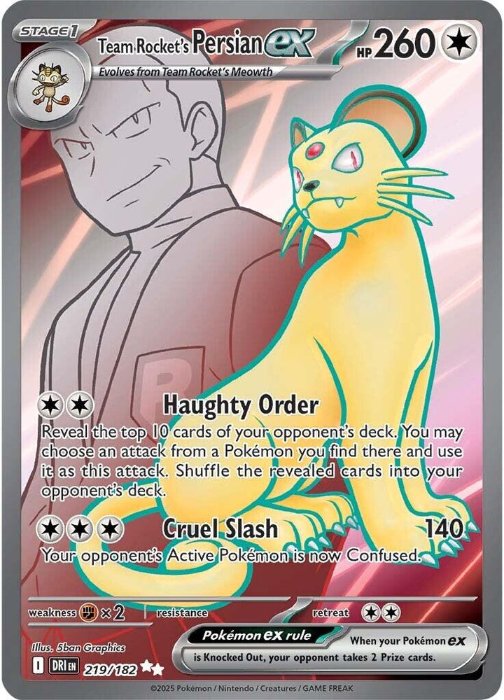 Team Rocket's Persian ex (219/182) [Scarlet & Violet: Destined Rivals] Pokémon