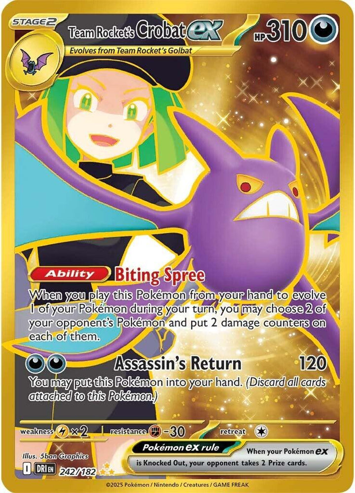 Team Rocket's Crobat ex (242/182) [Scarlet & Violet: Destined Rivals] Pokémon
