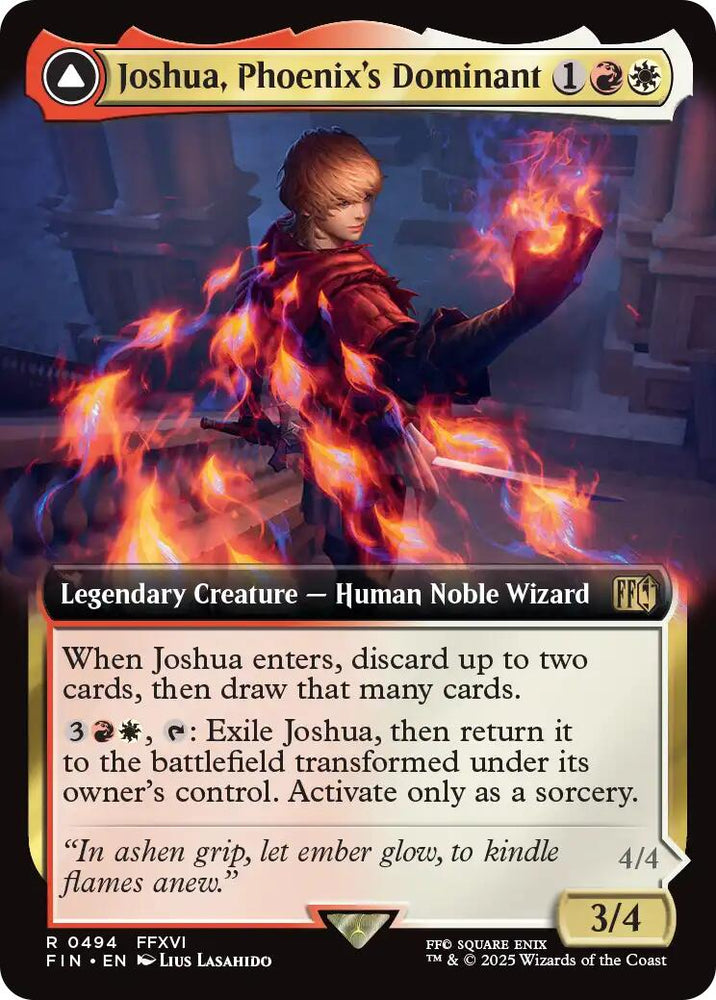 Joshua, Phoenix's Dominant (Extended Art) [FINAL FANTASY] Magic: The Gathering