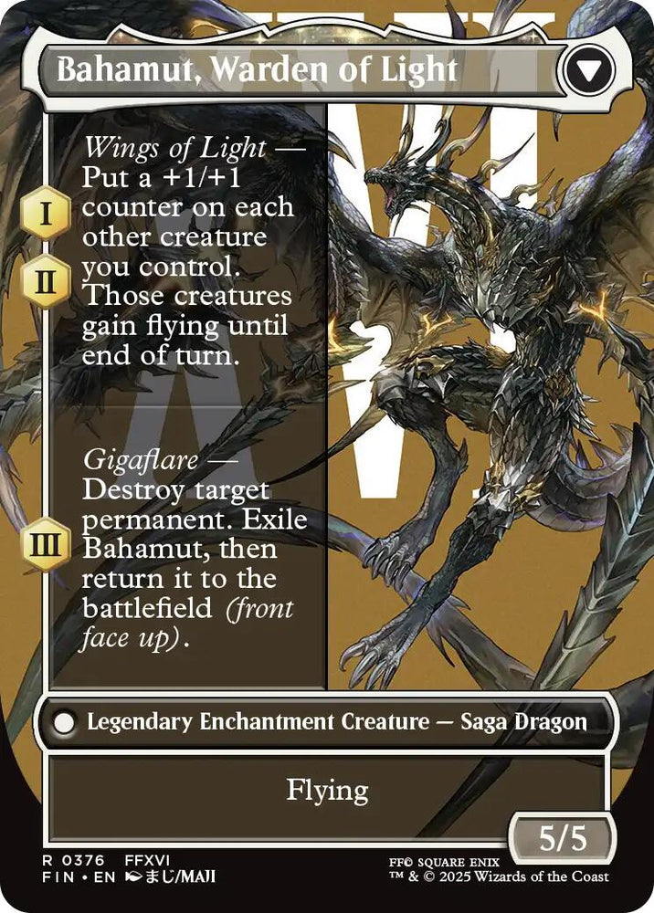 Dion, Bahamut's Dominant // Bahamut, Warden of Light (Borderless) [FINAL FANTASY] Magic: The Gathering