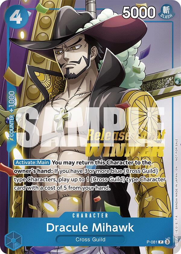 Dracule Mihawk (A Fist of Divine Speed Release Event Winner) [One Piece Promotion Cards] Bandai