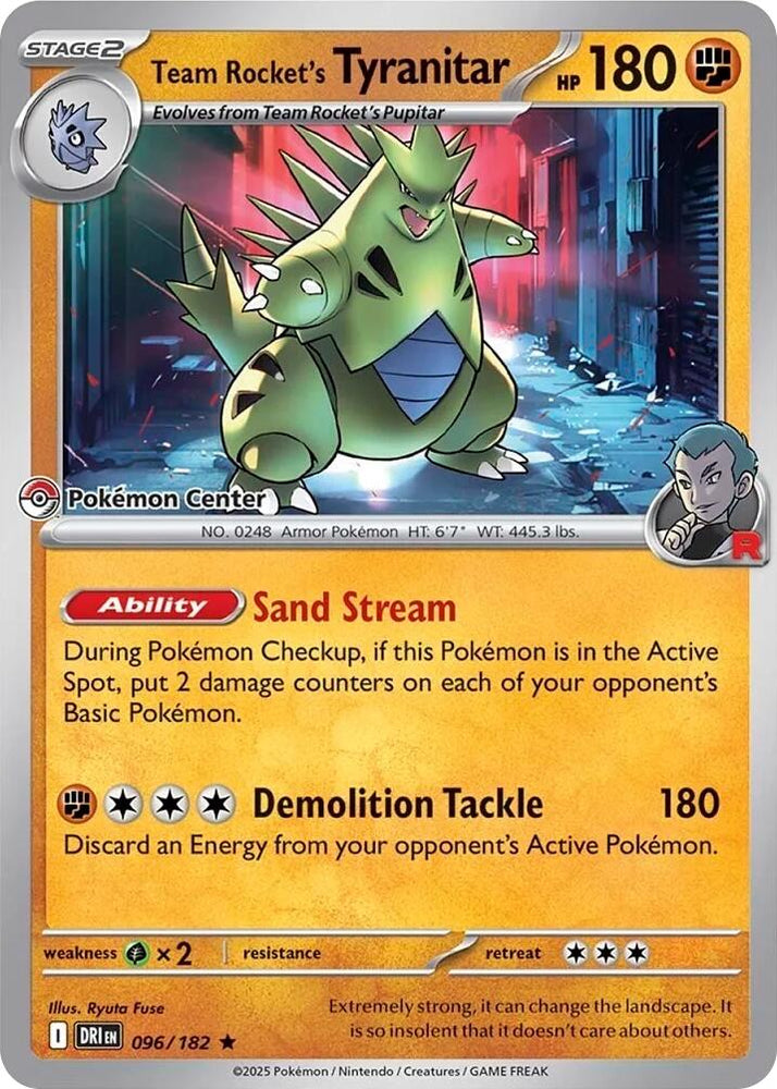 Team Rocket's Tyranitar (096/182) (Pokemon Center Exclusive) [Miscellaneous Cards] Pokémon