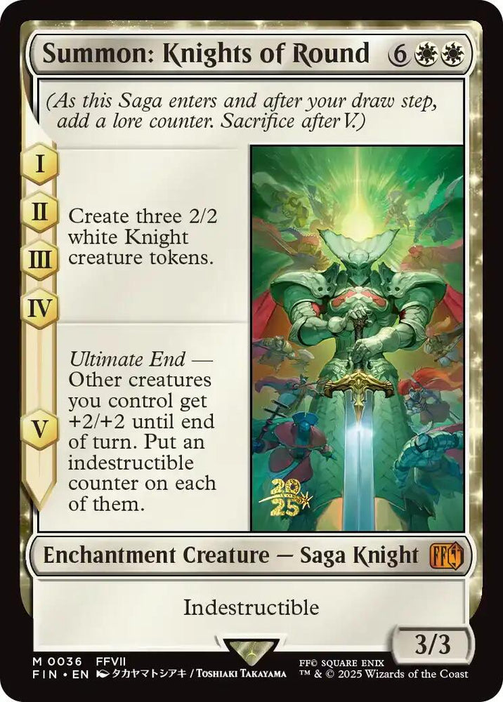 Summon: Knights of Round [FINAL FANTASY Prerelease Promo] Magic: The Gathering