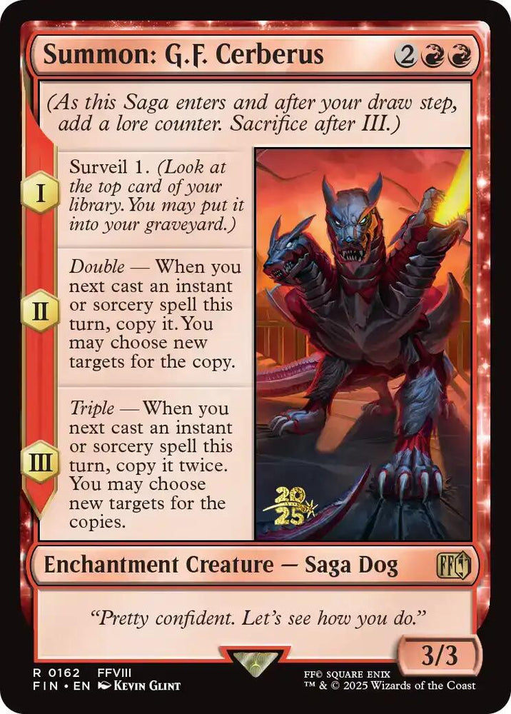 Summon: G.F. Cerberus [FINAL FANTASY Prerelease Promo] Magic: The Gathering