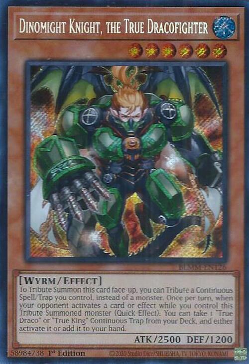 Dinomight Knight, the True Dracofighter [BLMM-EN126] Secret Rare Yu-Gi-Oh!