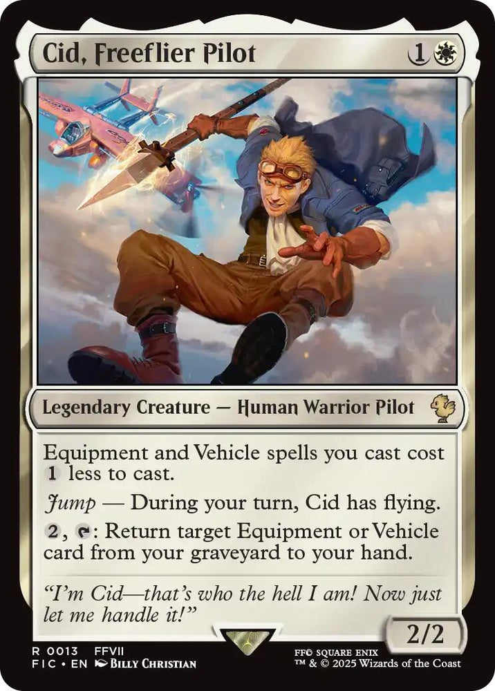 Cid, Freeflier Pilot (Surge Foil) [FINAL FANTASY Commander] Magic: The Gathering
