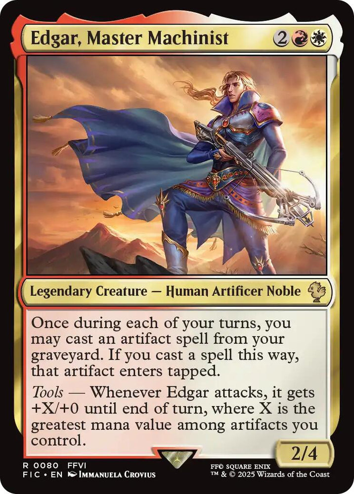 Edgar, Master Machinist (Surge Foil) [FINAL FANTASY Commander] Magic: The Gathering