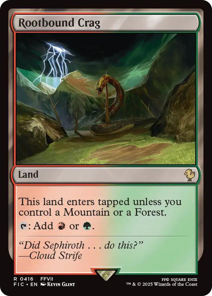 Rootbound Crag (Surge Foil) [FINAL FANTASY Commander] Magic: The Gathering