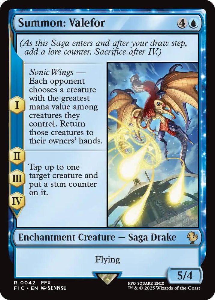 Summon: Valefor (Surge Foil) [FINAL FANTASY Commander] Magic: The Gathering
